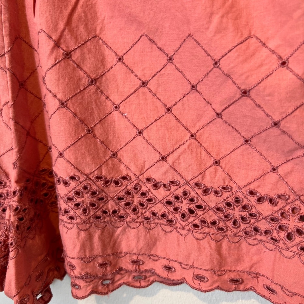 Shabby Chic NEW Eyelet Lace 100% Cotton Embroidered 2 Piece Pajamas Light Medium - Picture 13 of 15